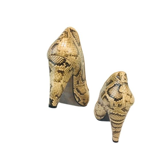 Billi Bi Copenhagen Snake Leather Print Peep Toe High Heel Shoes Pumps Size 40 - Picture 7 of 10